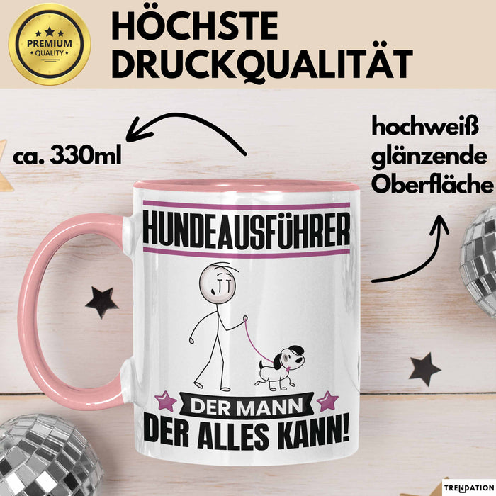 Hundeausführer Tasse Geschenk für Hundeausführer Der Mann Der Alles Kann Geschenkidee zum Geburtstag Rosa Trendation