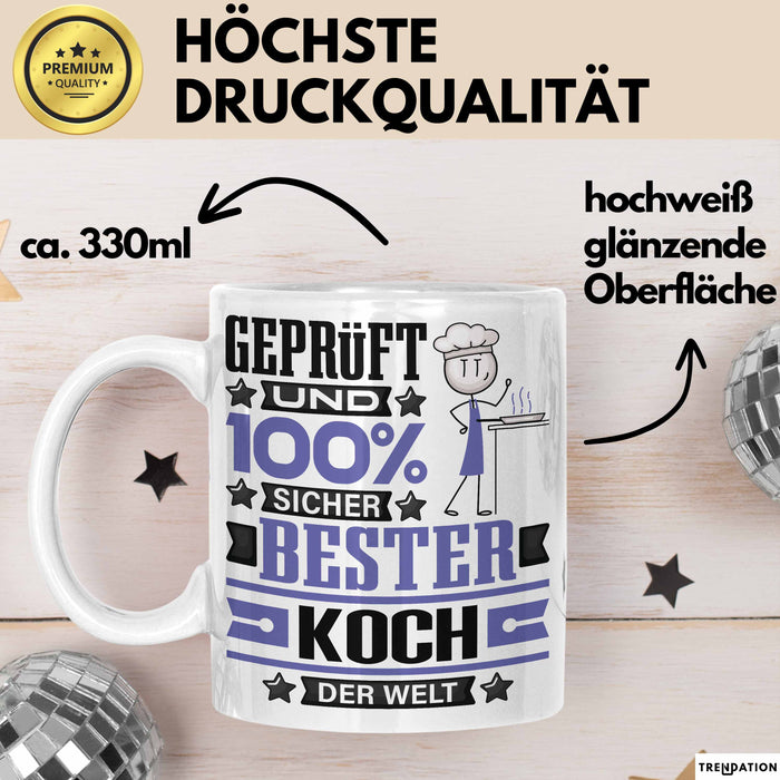 Koch Geschenk Lustiger Spruch für Koch Geschenkidee Bester Koch Der Welt Weiß Trendation