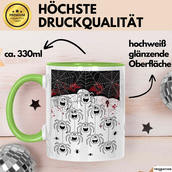 Spinne Vogelspinne Tier Tasse Geschenk Lustige Geschenkidee Spruch Grün Trendation