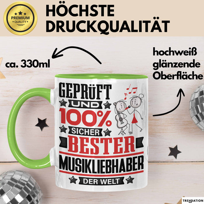 Musikliebhaber Geschenk Lustiger Spruch für Musikliebhaber Geschenkidee Bester Musikliebhaber Der Welt Grün Trendation