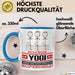 Yogi Geschenk Tasse Ich Bin Yogi Aber Sag Doch Einfach Superheld Lustige Geschenkdiee für Yogi Kaffee-Becher Blau Trendation