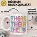 Englischlehrer Unterricht Tasse Geschenk Lustige Geschenkidee Spruch There Their They’Re Weiß Trendation