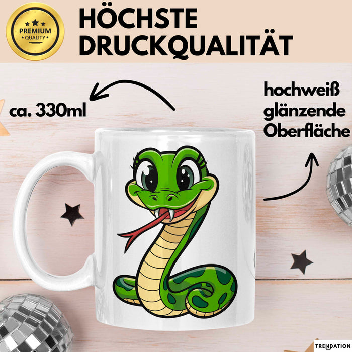 Reptil Schlange Tier Tasse Geschenk Lustige Geschenkidee Spruch Weiß Trendation