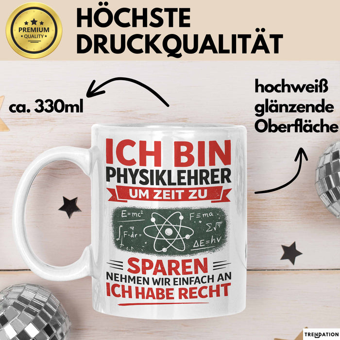Physiklehrer Unterricht Tasse Geschenk Lustige Geschenkidee Spruch Ich Bin Physiklehrer Weiß Trendation