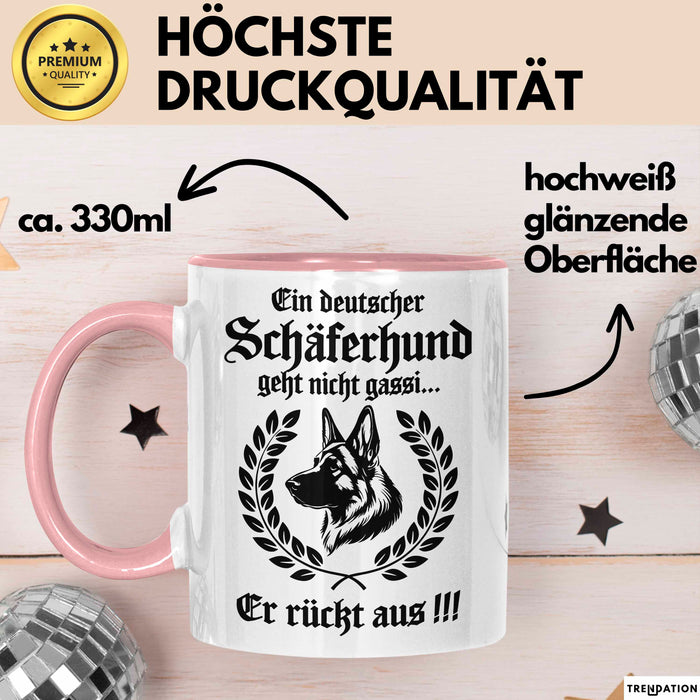 Deutscher Schäferhund Tasse Geschenk Lustige Geschenkidee Geht NichT Gassi Rosa Trendation