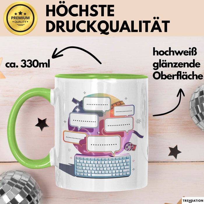 Drehbuchautor Tasse Geschenk Lustige Geschenkidee Spruch Für Geschichten Kreative Grün Trendation