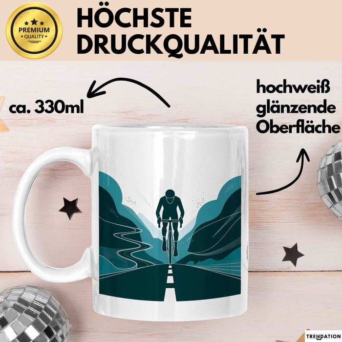 Radfahrer Tasse Geschenk Lustige Geschenkidee Spruch Für Straßen Fahrer Weiß Trendation