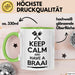 Südafrika Südafrikanisch Tasse Geschenk Lustige Geschenkidee Spruch Bleib Ruhig Und Genieße Ein Braai Grün Trendation