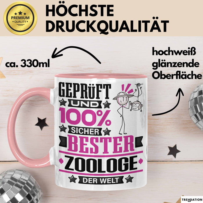 Zoologe Geschenk Lustiger Spruch für Zoologe Geschenkidee Bester Zoologe Der Welt Rosa Trendation