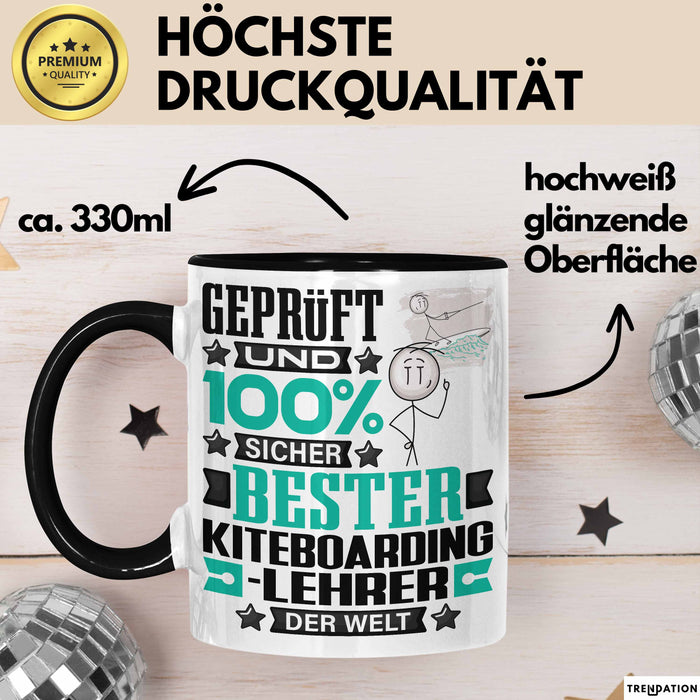 Kiteboarding-Lehrer Geschenk Lustiger Spruch für Kiteboarding-Lehrer Geschenkidee Bester Kiteboarding-Lehrer Der Welt Schwarz Trendation
