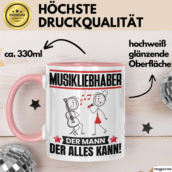 Musikliebhaber Tasse Geschenk für Musikliebhaber Der Mann Der Alles Kann Geschenkidee zum Geburtstag Rosa Trendation