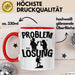 Wandern Tasse Geschenk für Wanderer Männer Geschenkidee Problem und Lösung Berge Wandern Rot Trendation