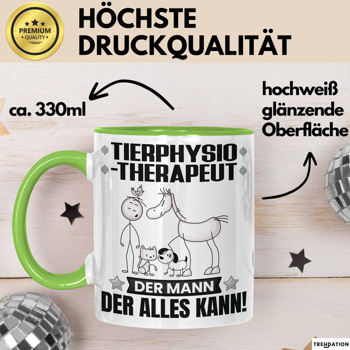 Tierphysiotherapeut Tasse Geschenk für Tierphysiotherapeut Der Mann Der Alles Kann Geschenkidee zum Geburtstag Grün Trendation