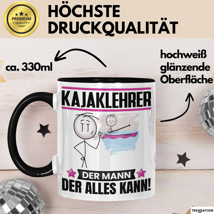 Kajaklehrer Tasse Geschenk für Kajaklehrer Der Mann Der Alles Kann Geschenkidee zum Geburtstag Schwarz Trendation
