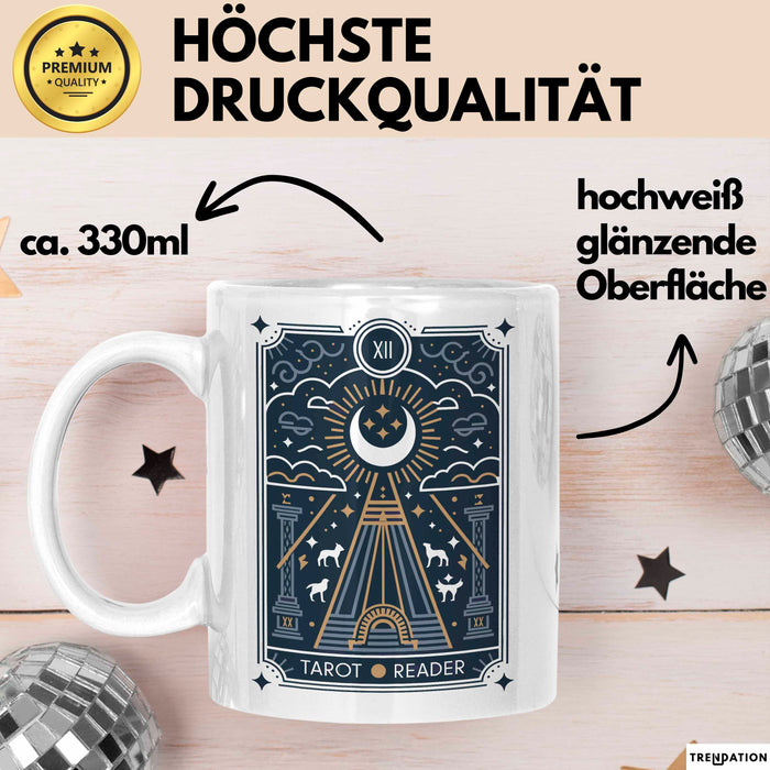 Tarotkartenleser Tasse Geschenkidee für mystische Sucher Weiß Trendation