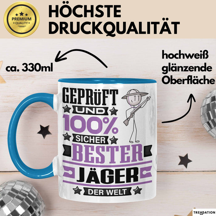 Jäger Geschenk Lustiger Spruch für Jäger Geschenkidee Bester Jäger Der Welt Blau Trendation