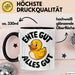Gelbe Ente Tasse Geschenk Lustige Geschenkidee Spruch Ente gut alles gut Schwarz Trendation