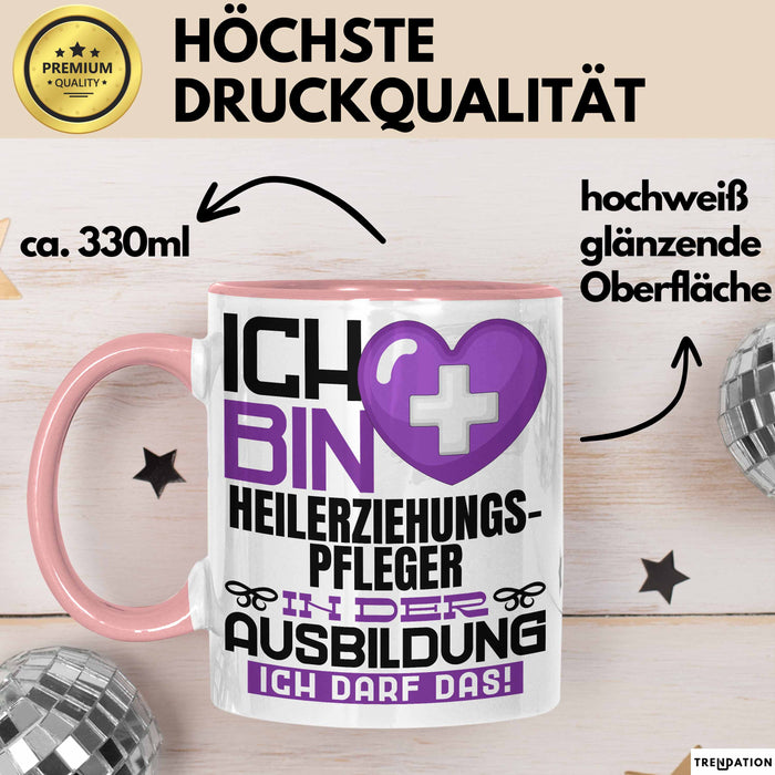Heilerziehungspfleger Ausbildung Tasse Geschenk Ich Bin Heilerziehungspfleger In Der Ausbildung Ich Darf Das Geschenkidee Spruch Rosa Trendation