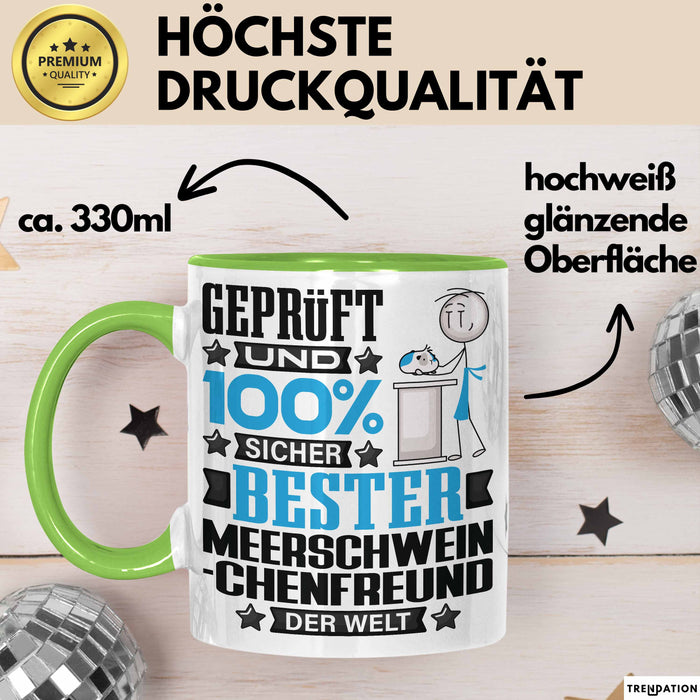 Meerschweinchenfreund Geschenk Lustiger Spruch für Meerschweinchenfreund Geschenkidee Bester Meerschweinchenfreund Der Welt Grün Trendation