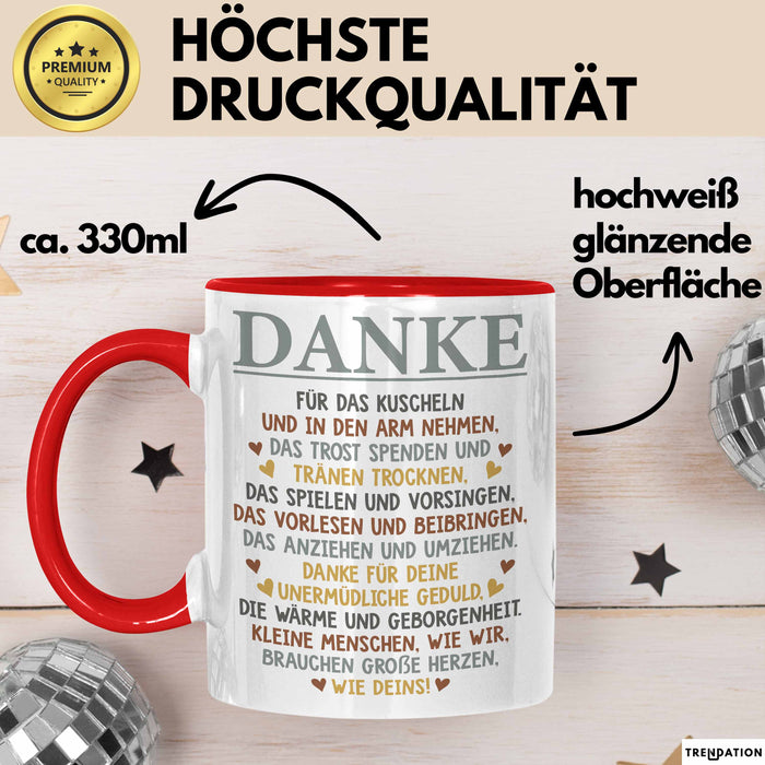 Unterricht Lehrer Wertschätzung Tasse Geschenk Lustige Geschenkidee Spruch Danke Für Das Kuscheln Rot Trendation