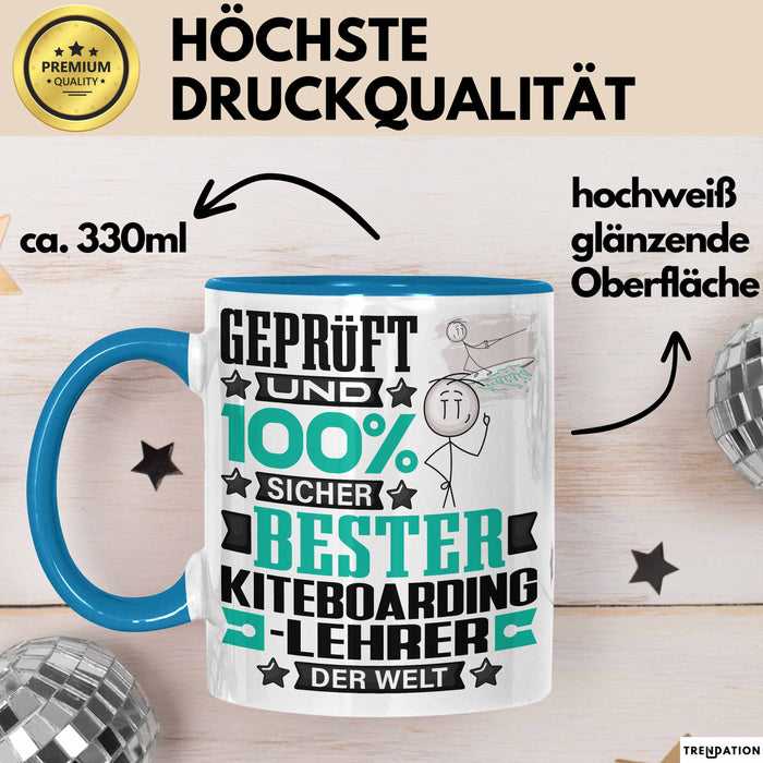 Kiteboarding-Lehrer Geschenk Lustiger Spruch für Kiteboarding-Lehrer Geschenkidee Bester Kiteboarding-Lehrer Der Welt Blau Trendation