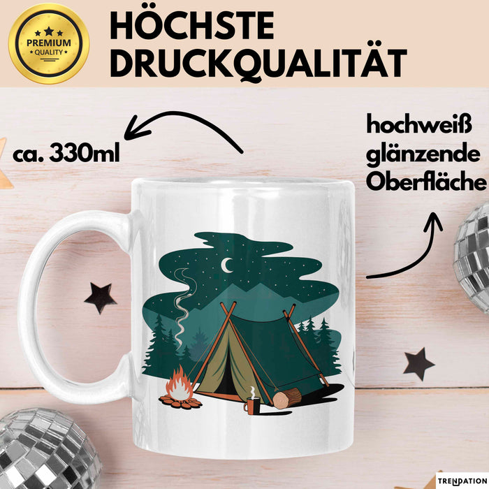 Camper Tasse Geschenkidee für Zeltleben Entdecker Weiß Trendation