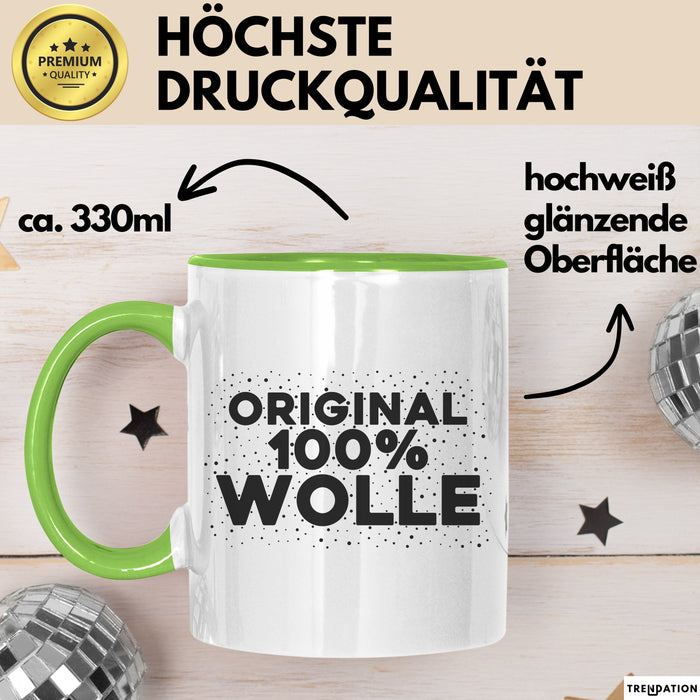 Wolle Tasse Original 100% Wolle Geschenk Grün Trendation