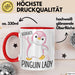 Lustige Tasse Geschenk Verrückte Pinker Pinguin Spruch Rot Trendation