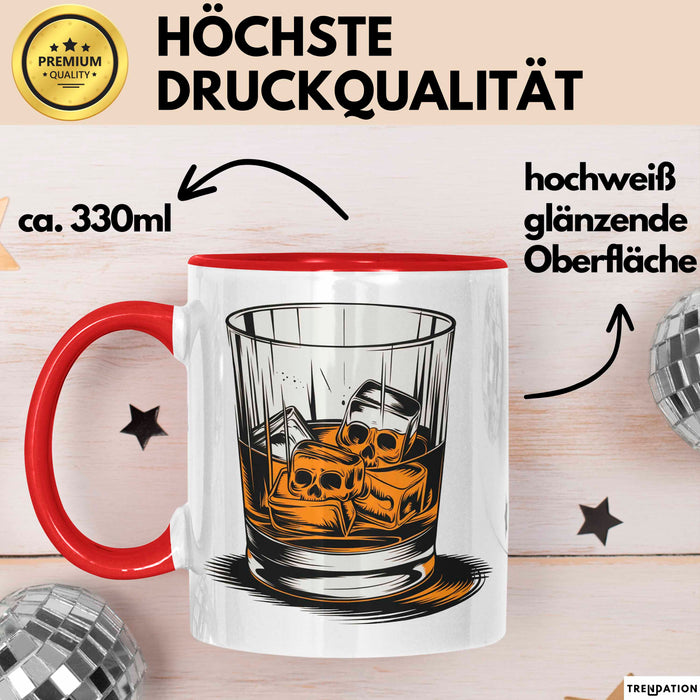 Whiskytrinker Tasse Geschenkidee für Whisky Liebhaber Rot Trendation