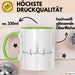 Frankreich Paris Eiffelturm Herzschlag Tasse Geschenk Lustige Geschenkidee Spruch Grün Trendation