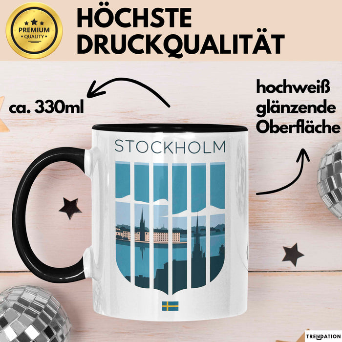 Schweden Skandinavien Schwedisch Tasse Geschenk Lustige Geschenkidee Spruch Schwarz Trendation