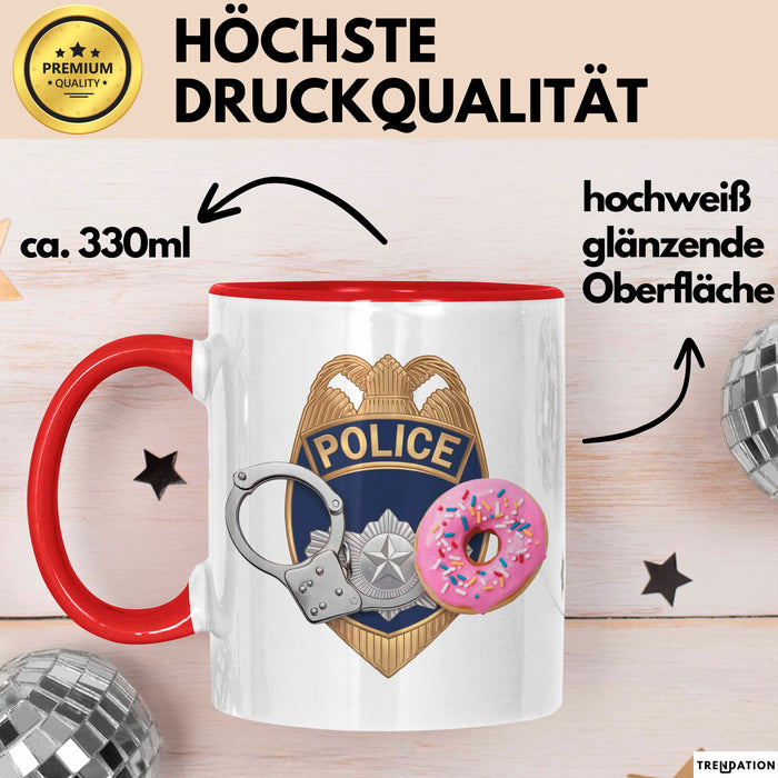 Polizist Tasse Geschenkidee Held der Strafverfolgung Geschenkidee Lustig Rot Trendation
