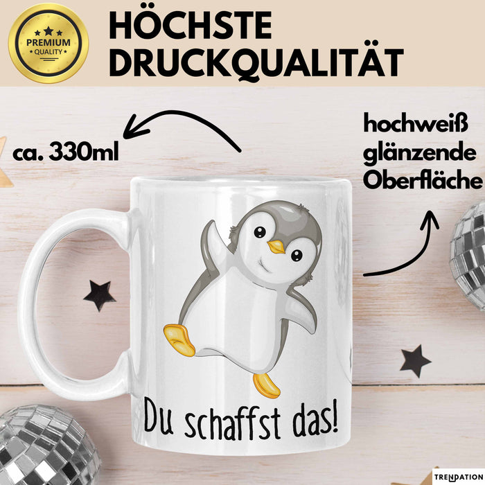 Mut Lustige Tasse Geschenk Süßer Pinguin Design Kaffeebecher Weiß Trendation
