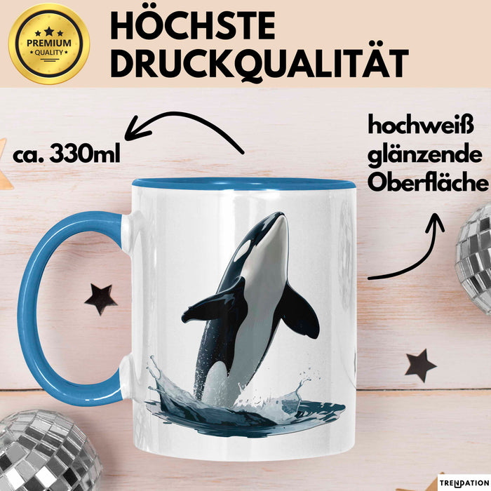 Wal Tier Tasse Geschenk Lustige Geschenkidee Spruch Blau Trendation