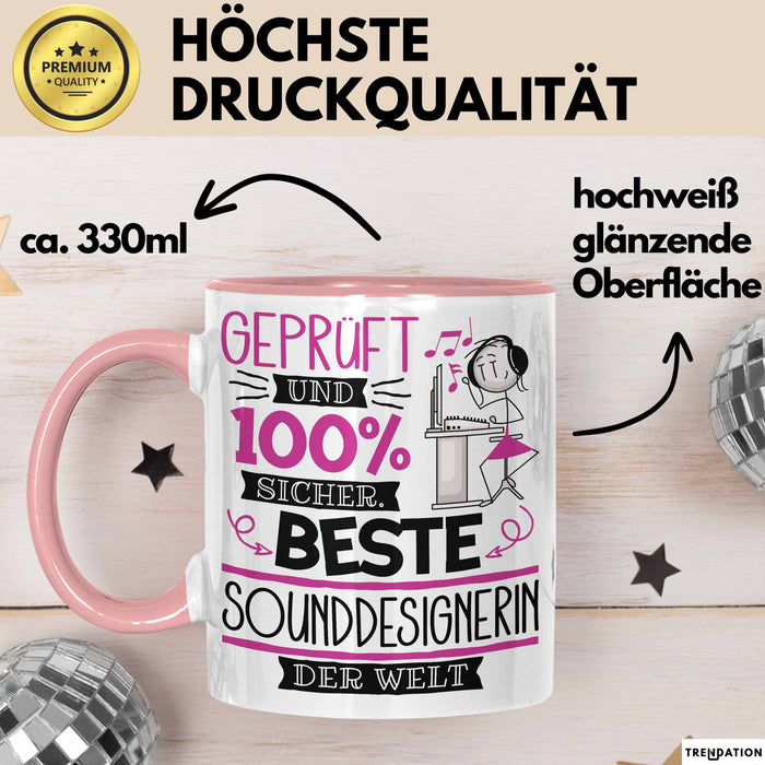 Sounddesignerin Geschenk Becher Tasse Gott Schuf Alle Menschen Gleich Nur Die Besten Durfeten Sounddesignerin Werden Geschenkidee Lustig Rosa Trendation