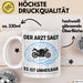 Motorradfahrer Biker Motorradfahren Tasse Geschenk Lustige Geschenkidee Spruch Der Arzt Sagt Es Ist Unheilbar Weiß Trendation