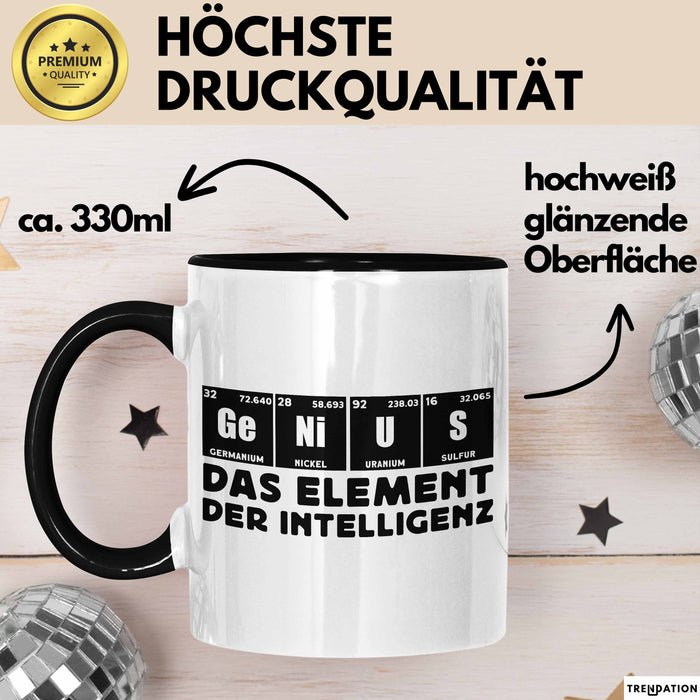Chemiker Tasse Geschenk Für Chemie-Studenten Genius Das Element Der Inztelligenz Kaffee-Becher Trendation