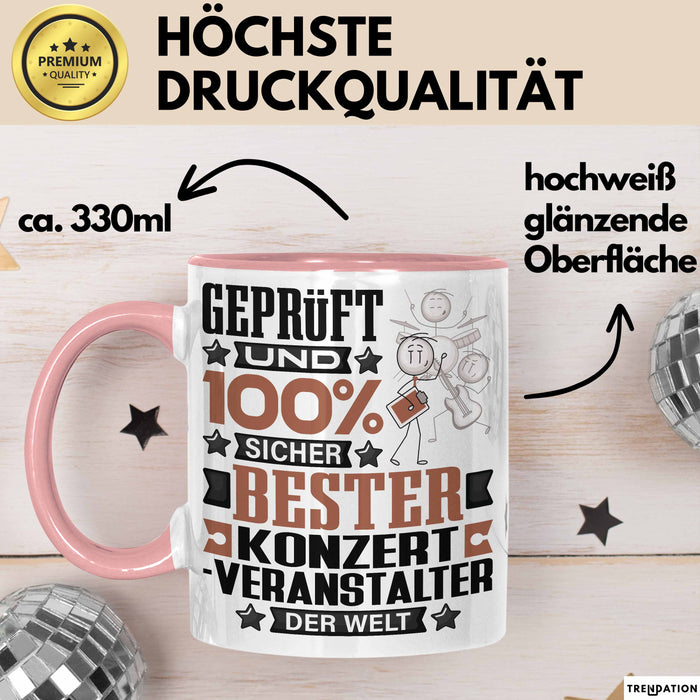Konzertveranstalter Geschenk Lustiger Spruch für Konzertveranstalter Geschenkidee Bester Konzertveranstalter Der Welt Rosa Trendation