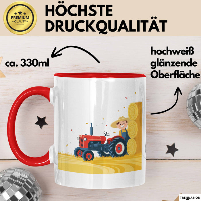 Landwirt Tasse Geschenk Lustige Geschenkidee Spruch Für Landleben Liebhaber Rot Trendation