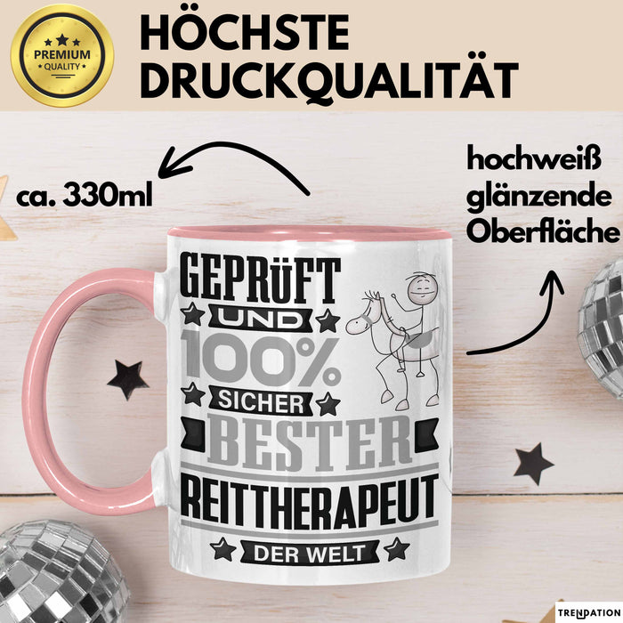 Reittherapeut Geschenk Lustiger Spruch für Reittherapeut Geschenkidee Bester Reittherapeut Der Welt Rosa Trendation