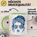 Grieche Tasse Geschenk Greek Woman Frau Becher Kaffee-Becher Grün Trendation