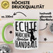 Mädchen Handball-Spielerin Tasse Geschenk Spruch Echte Mädchen Spielen Handball Geschenkidee Frauen Grün Trendation