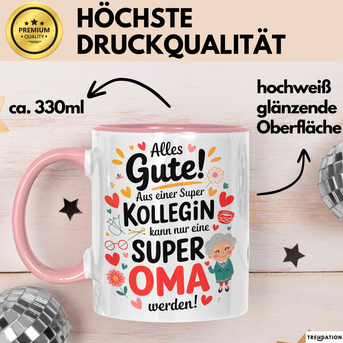 Oma Tasse Geschenkidee Beste Kollegin Oma Geschenk Rosa Trendation
