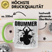Drummer Schlagzeug-Spieler Geschenk Tasse Geschenkidee Kaffee-Becher Schlagzeuger Grün Trendation