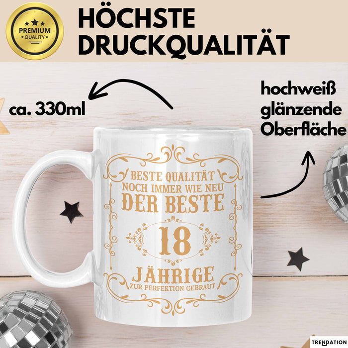 18er Geburtstag Geschenk Männer Vater Mann Noch Immer Der Beste 18-Jährige Zur Perfektion Gebraut Opa Weiß Trendation