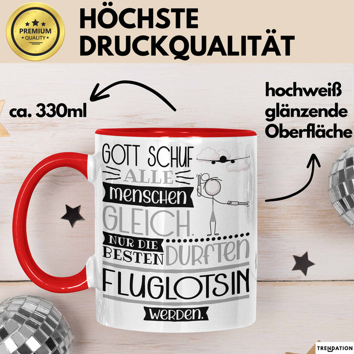 Fluglotsin Geschenk Becher Tasse Gott Schuf Alle Menschen Gleich Nur Die Besten Durfeten Fluglotsin Werden Geschenkidee Lustig Rot Trendation