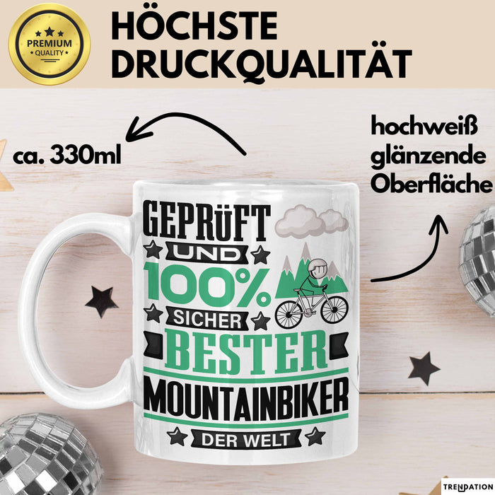 Mountainbiker Geschenk Lustiger Spruch für Mountainbiker Geschenkidee Bester Mountainbiker Der Welt Weiß Trendation