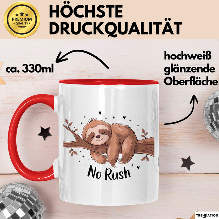 Faultier Liebhaber Tasse Geschenk Lustige Geschenkidee Spruch Für Langsames Leben Fans Rot Trendation