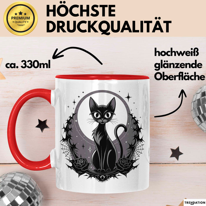 Goth Fan Tasse Geschenkidee für Freunde düsterer Ästhetik Rot Trendation