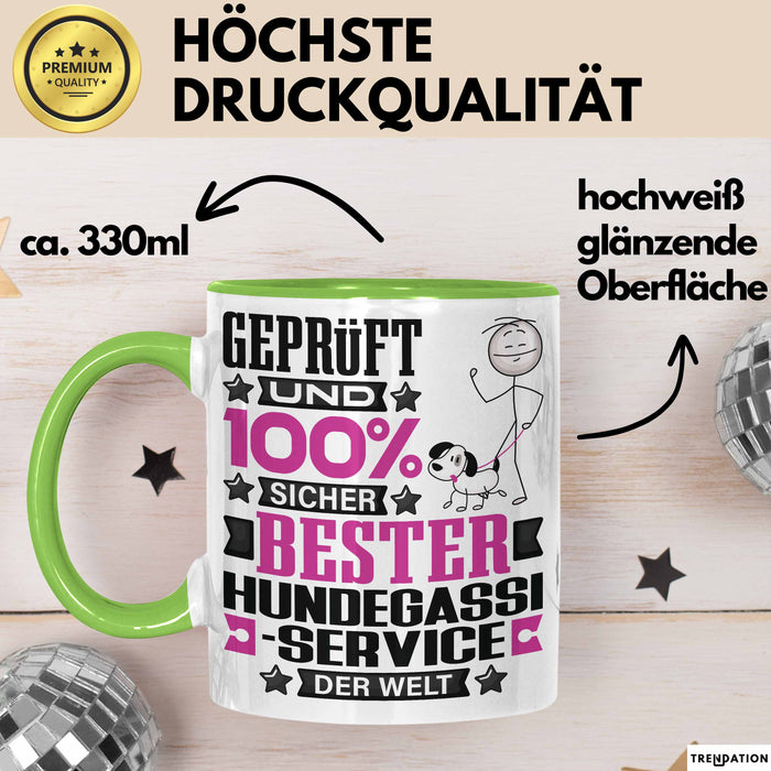 Hundegassi-Service Geschenk Lustiger Spruch für Hundegassi-Service Geschenkidee Bester Hundegassi-Service Der Welt Grün Trendation